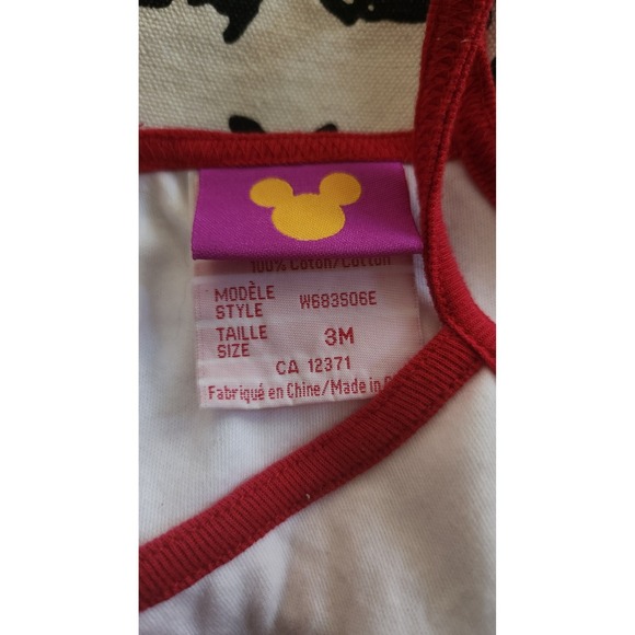 Disney Winnie the Pooh Baby Crop Top Red 3M(fits 12-18m) Girl's White Sleeveless - Picture 3 of 5